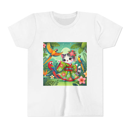Parrot Dance of the Geisha Kitten Youth Short Sleeve Tee