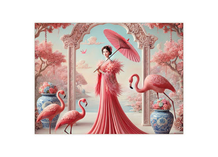 Petals, Porcelain, and Flamingos Ceramic Tile