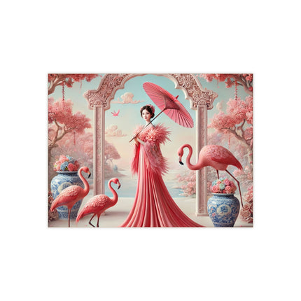 Petals, Porcelain, and Flamingos Ceramic Tile