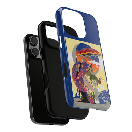 Parasol Sunset Geisha Phone Case – Elegant Twilight Grace