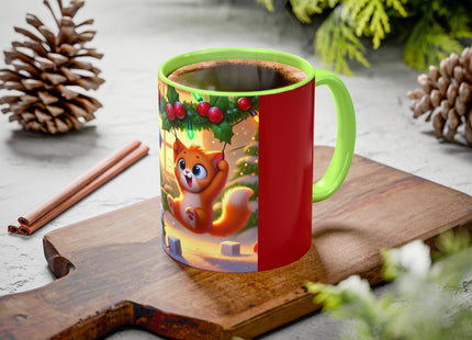 Naughty or Nice Kitten Christmas Colorful Mugs (11oz, 15oz)