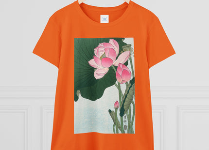 Blooming Lotus Flowers by Ohara Koson Women's Midweight Cotton Tee