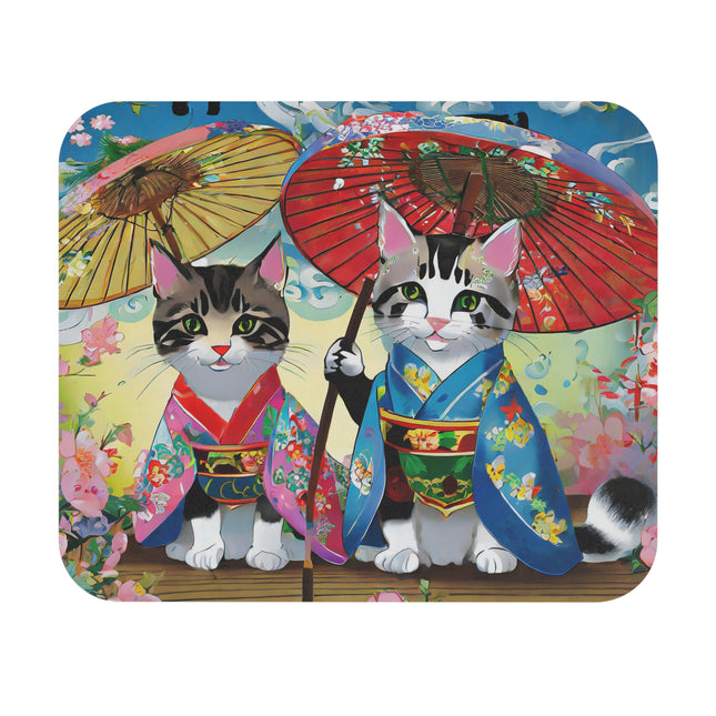 Kimono Kitties Mouse Pad, Rectangle
