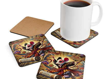 Theatrical Mouse on a Mission Corkwood Coaster Set