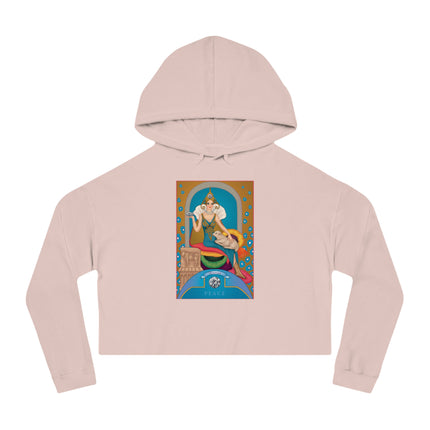 April & Diamond (from the Gem Series) by Sofia Chiostri Women’s Cropped Hooded Sweatshirt
