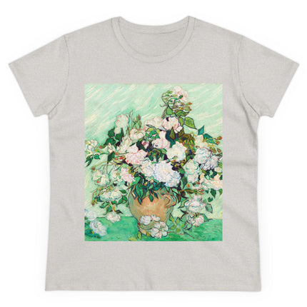 Roses by Vincent Van Gogh Women's Midweight Cotton Tee