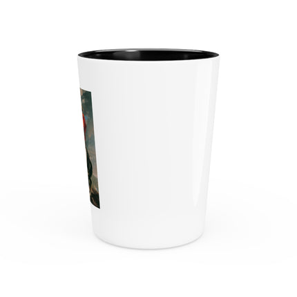 Napoleon Crossing the Alps by Jacques-Louis David Ceramic Shot Glass