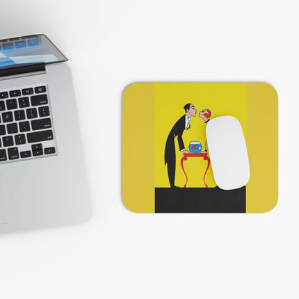 A Moment of Elegance: A Passionate Embrace Amidst Golden Splendor Mouse Pad, Rectangle