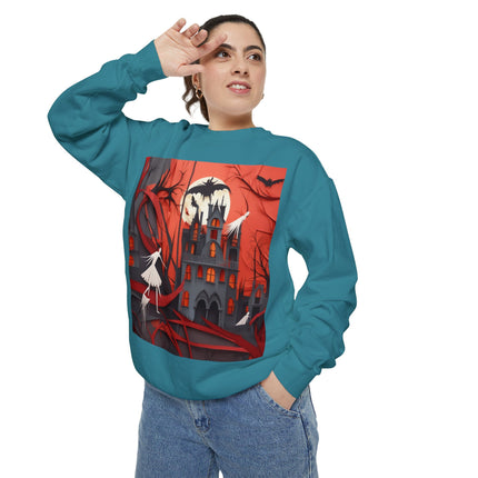 Halloween Night Scene Unisex Garment-Dyed Sweatshirt