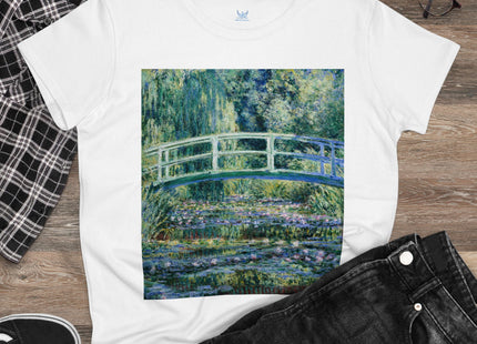 Water Lilies and Japanese Bridge by Claude Monet Women's Midweight Cotton Tee