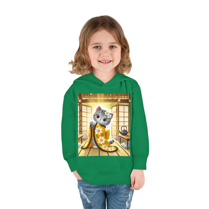 Playful Kitten in the Tea Room Toddler Pullover Fleece Hoodie