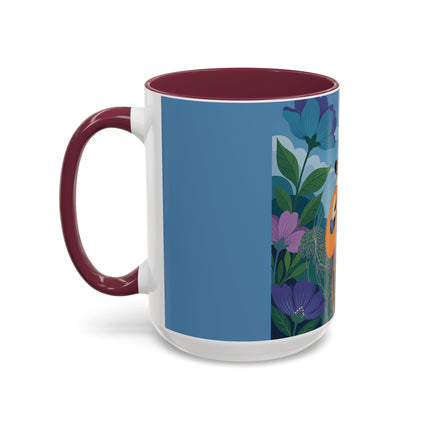 The Lady And The Sea Breeze Colorful Mugs – Art Deco Coastal Serenity