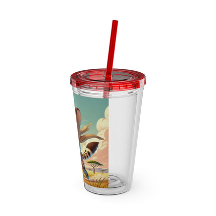 Swift Cheetah Sunsplash Tumbler with Straw, 16oz