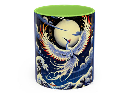 Majestic White Crane Colorful Mugs (11oz, 15oz)