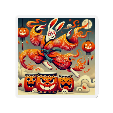 Jack-O’-Lantern Drums & The Kabuki Rabbit Die-Cut Magnets (4 Sizes)