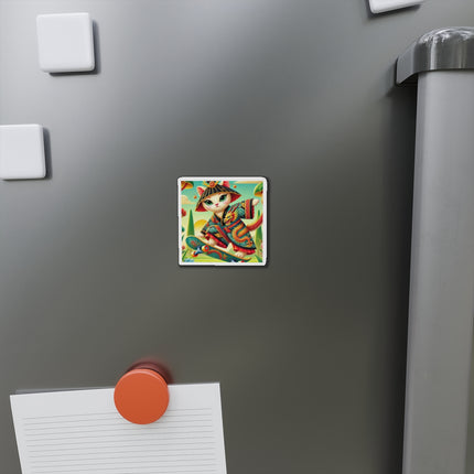 Dragon Dance on Wheels Die-Cut Magnets (5 Sizes)