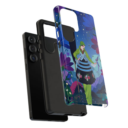 🌸🐦 The Lady Of The Midnight Bird Garden Phone Case – Art Deco Floral Fantasy