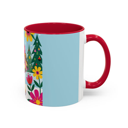 🌸🎄 Christmas In The Winter Garden Colorful Mug – Whimsical Holiday Fantasy