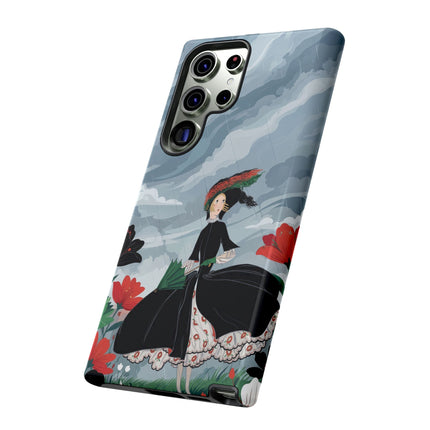 🌧️🌺 The Stormy Flower Walk Phone Case – Art Deco Floral Fashion