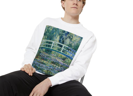 Water Lilies and Japanese Bridge by Claude Monet Unisex Garment-Dyed Sweatshirt