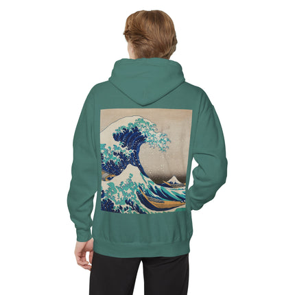 The Great Wave off Kanagawa by Katsushika Hokusai Unisex Garment-Dyed Hoodie
