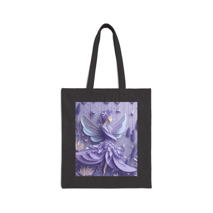 Lavender Fairy Cotton Canvas Tote Bag