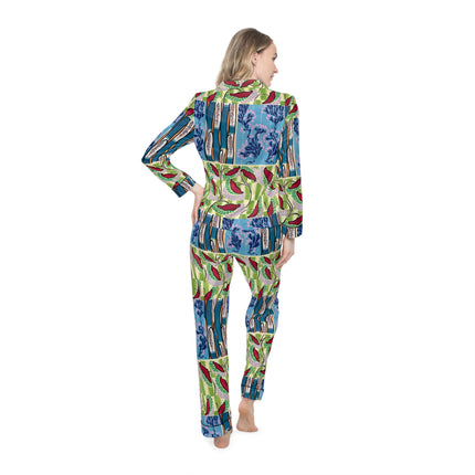 Floral Pattern by Emile-Alain Séguy Women's Satin Pajamas (AOP)