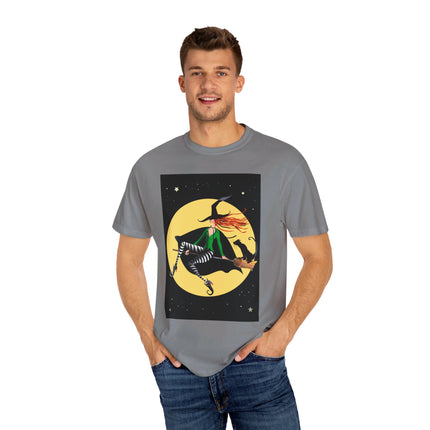 A Witch’s Moonlit Flight Unisex Garment-Dyed T-shirt