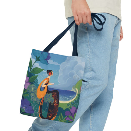 🌊🌺 The Lady Of The Seaside Garden Tote Bag – Art Deco Coastal Fantasy