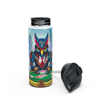 Cyberpunk Owl & Raven Stainless Steel Water Bottle