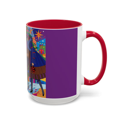 🎄✨ Christmas Among The Twinkling Trees Colorful Mug – Art Deco Holiday Fantasy