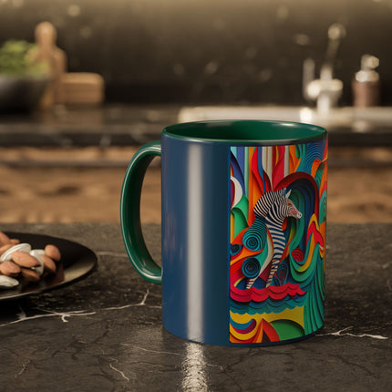 Surfing Zebra Colorful Mugs (11oz, 15oz)