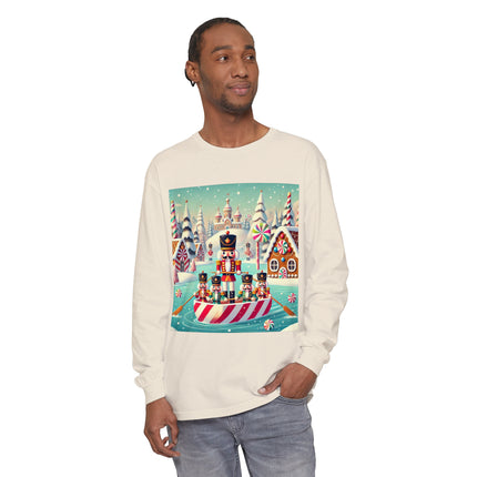 Nutcracker Candy-Striped Adventure Unisex Garment-dyed Long Sleeve T-Shirt