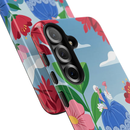🌺🪭 The Lady Of The Grand Flower Terrace Phone Case – Art Deco Garden Elegance