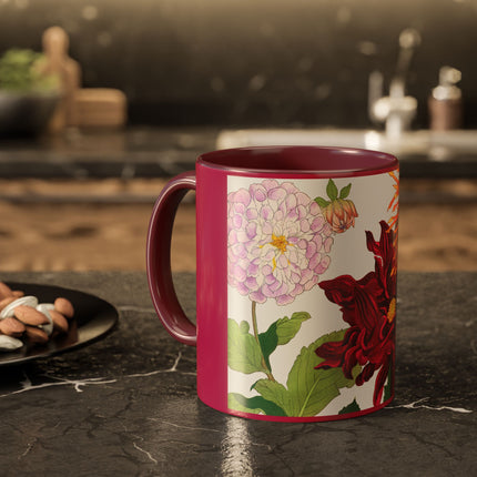 Dahlia Flower by Tanigami Kônan Colorful Mugs (11oz, 15oz)