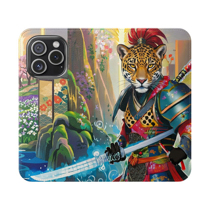 🐆⚔️ Circuit Samurai Jaguar Flip Case – Neon Power & Electric Honor