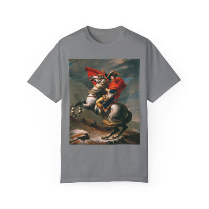 Napoleon Crossing the Alps by Jacques-Louis David Unisex Garment-Dyed T-shirt
