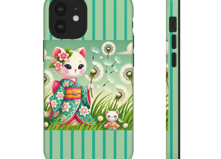 Geisha Kitten and the Dandelion Phone Cases