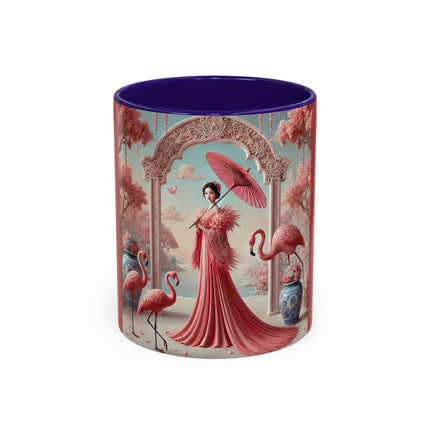 Petals, Porcelain, and Flamingos Colorful Mugs (11oz, 15oz)