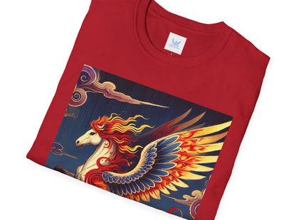 Flame-Winged Horse at Sunset Unisex Softstyle T-Shirt