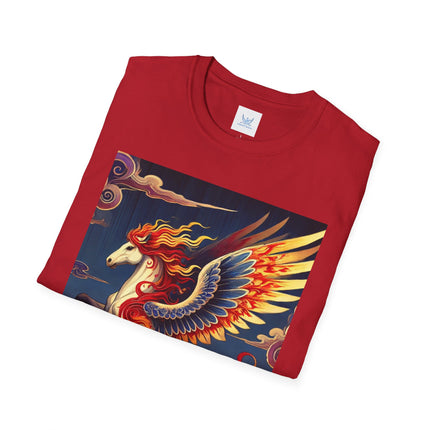 Flame-Winged Horse at Sunset Softstyle T-Shirt