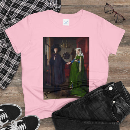 Arnolfini Portrait by Jan Van Eyck Women's Midweight Cotton Tee
