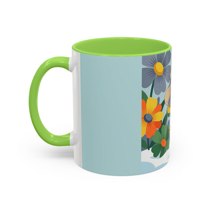 ❄️🌼 The Winter Flower Wanderer Colorful Mug – Colorful Art Deco Snow Fantasy