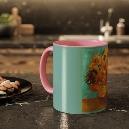 Vase with Twelve Sunflowers by Vincent van Gogh Colorful Mugs (11oz, 15oz)