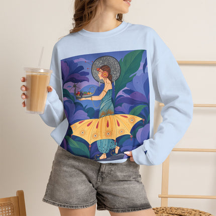 🦋🌿 The Butterfly Garden Offering Crewneck Sweatshirt – Art Deco Botanical Fantasy