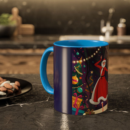 🎄❄️ The Christmas Snowball Dance Colorful Mug – Whimsical Holiday Fashion Fantasy