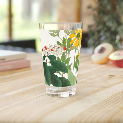Clerodendrum & Rudbeckia Flower by Tanigami Kônan Glass, 16oz