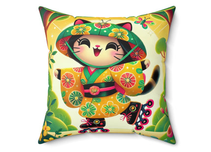 Firefly Dance on Wheels Spun Polyester Square Pillow