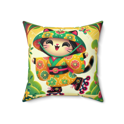 Firefly Dance on Wheels Spun Polyester Square Pillow