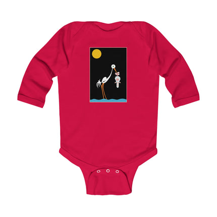 Moonlit Reverie Long Sleeve Baby Bodysuit – Starlit Dreams & Cozy Arrival